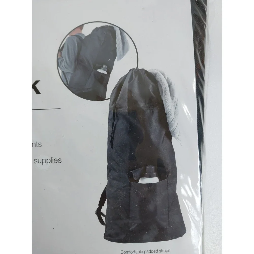 SALT Large Laundry 3 Loads Clothes Backpack 32.2‎ x 19.5 Black Detergent Pocket